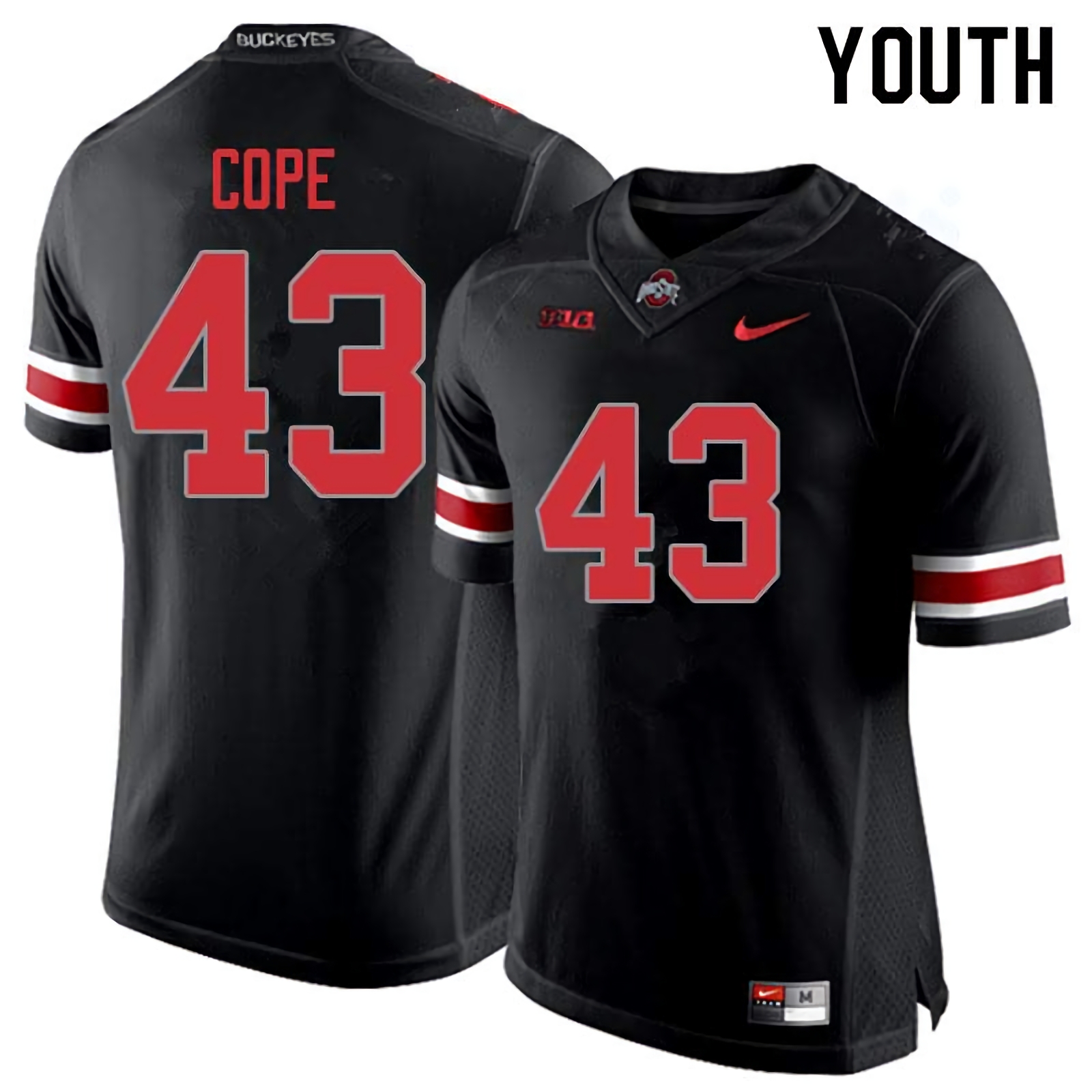 Robert Cope Ohio State Buckeyes Youth NCAA #43 Nike Blackout College Stitched Football Jersey HAE0456CZ